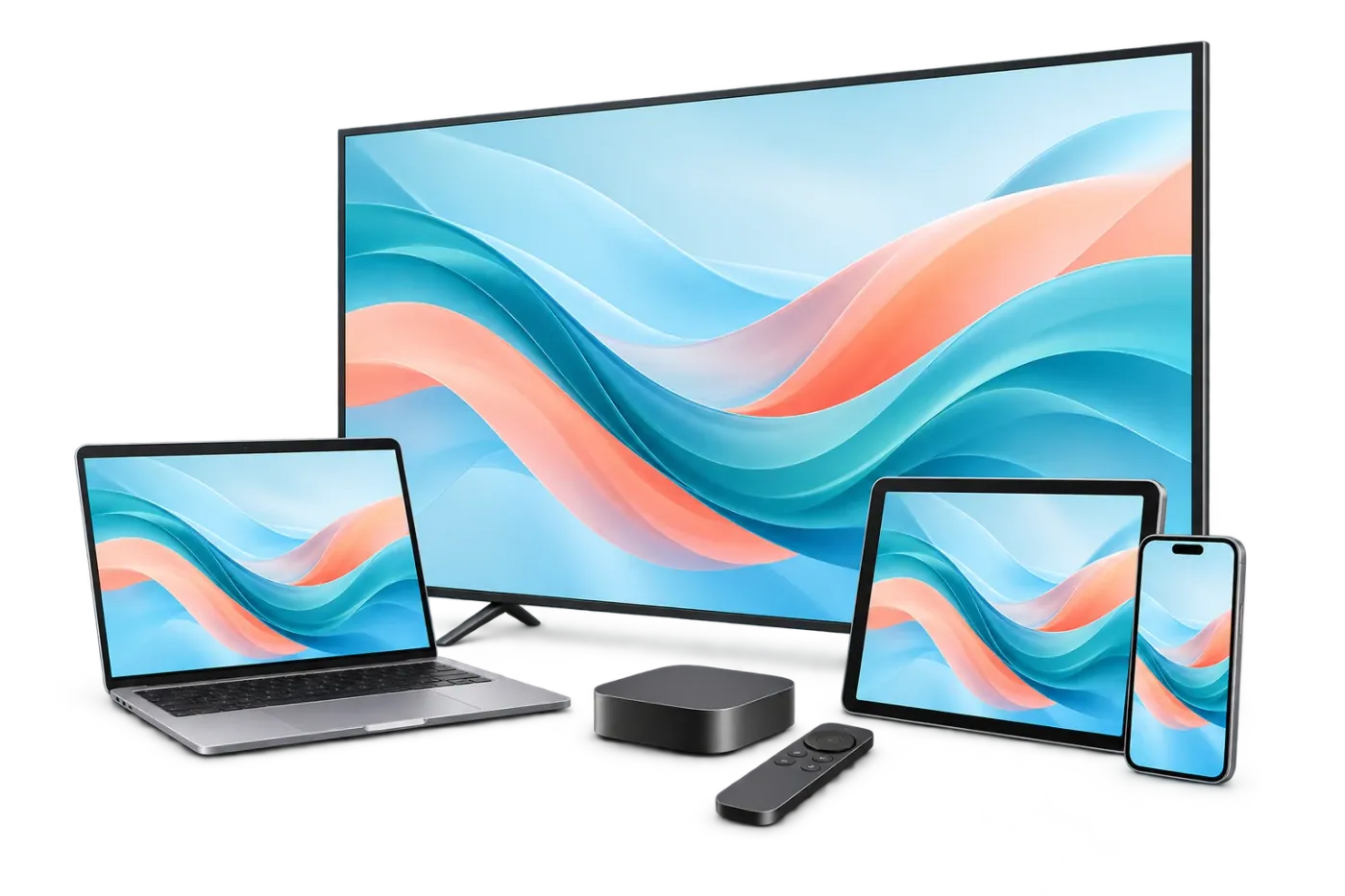 Téléviseur, ordinateur, tablette et téléphone pour regarder sur un lecteur compatible
